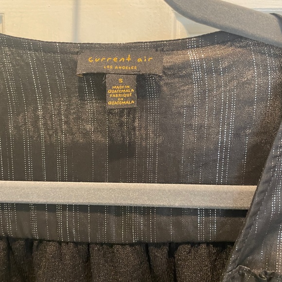 Anthropologie Current Air BLACK Metallic Blouse Size S - Picture 5 of 9